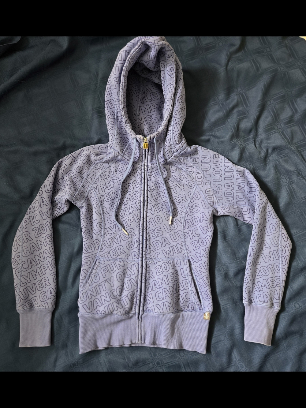 Aritzia Lavender Logo-Print Zip Hoodie